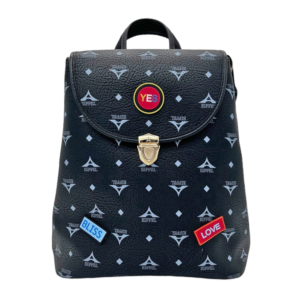 Τσάντα Πλάτης Με Καπάκι Και Patches 36-10490-3H