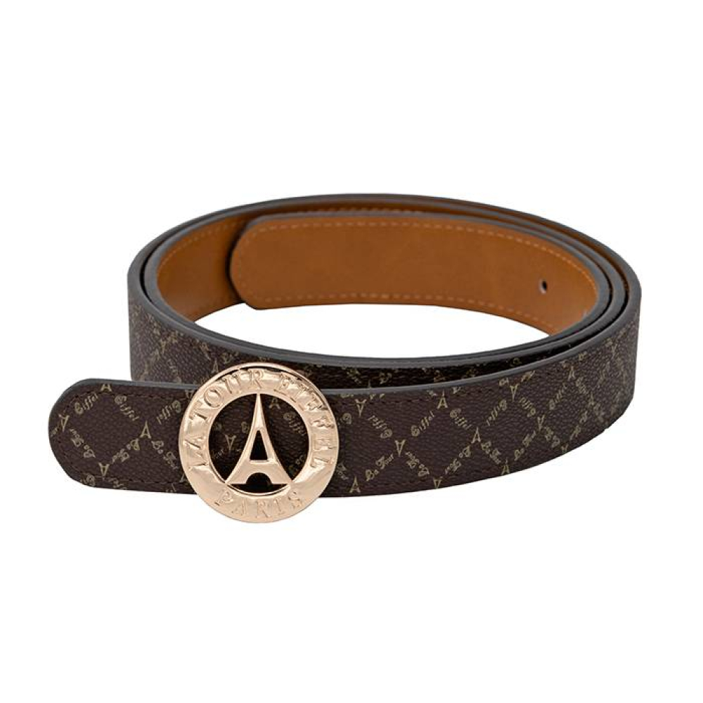 Ζώνη La tour Eiffel 171-Β-227 - Καφέ